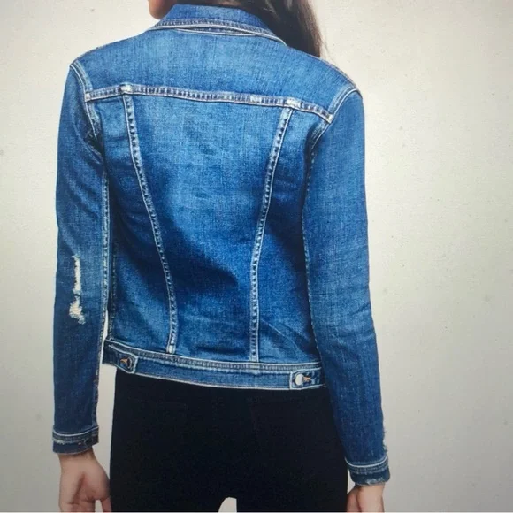 L’Agence Celine Distressed Denim Jean Jacket Size Med - Picture 3 of 9